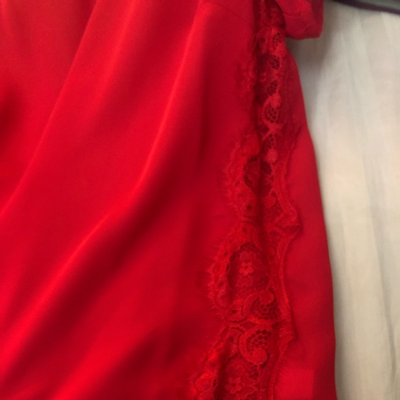Lauren Conrad Red Top with Lace - Picture 5 of 5